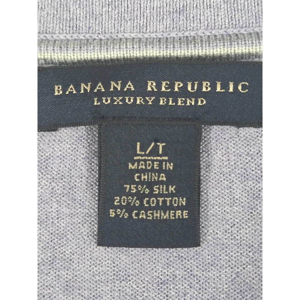 Banana Republic Luxury Silk Cotton Cashmere Blend Lavender Sweater Men's Size L